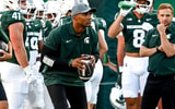 Michigan State's safeties coach James Adams before the football game against Western Michigan on Friday, Aug. 29, 2025, in East Lansing. - Nick King, USA TODAY Sports