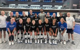 Karl-Anthony Towns hangs out with Kentucky Volleyball (Photo via Kentucky Volleyball)
