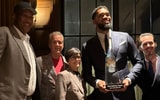 Karl-Anthony Towns with the Caliparis and Kenny Payne at UK Hall of Fame (Photo via John Calipari)