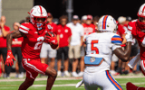 Nebraska football WR Jacory Barney Jr. during the Huskers' Week 3 win over Houston Christian