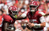 Alabama RB Kevin Riley and QB Ty Simpson