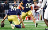 Notre Dame holder Tyler Buchner drops snap Texas A&M