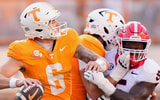 Brianna Paciorka/News Sentinel / USA TODAY NETWORK via Imagn Images | Tennessee quarterback Joey Aguilar (6) pulls back to throw during an NCAA college football game against Georgia on September 13, 2025, Knoxville, Tennessee.