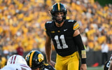 Mark Gronowski threw for three touchdowns in the Hawkeyes win over UMass. (Photo by Dennis Scheidt)