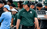 Michigan State's head coach Jonathan Smith looks on from the sideline during the second quarter in the game against Youngstown State on Saturday, Sept. 13, 2025, at Spartan Stadium in East Lansing. - Nick King, USA TODAY Sports