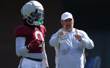 Alabama LB Deontae Lawson and DC Kane Wommack