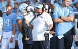 Bill Belichick coaches during UNC's blowout win over Richmond.