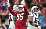 Arizona Cardinals defensive lineman Dante Stills (55) celebrates a defensive stop