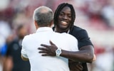 Four-star linebacker Ja'Bios Smith with South Carolina football coach Shane Beamer. Photo by: Katie Dugan | GamecockCentral