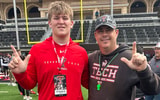 2027 Anna OL Peyton Miller with Texas Tech OL coach Clay McGuire