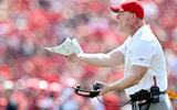 Sep 20, 2025; Louisville, Kentucky, USA; Louisville Cardinals head coach Jeff Brohm reacts during the second half against the Bowling Green Falcons at L&N Federal Credit Union Stadium. Louisville defeated Bowling Green 40-17. Mandatory Credit: Jamie Rhodes-Imagn Images