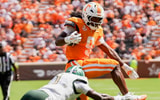 Angelina Alcantar/News Sentinel / USA TODAY NETWORK via Imagn Images | Tennessee running back Star Thomas (9) leaps over UAB safety Sirad Bryant (1) during a NCAA football game between Tennessee and UAB at Neyland Stadium in Knoxville, Tenn., September 20, 2025.