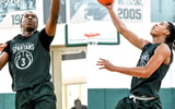 Michigan State freshmen Cam Ward (left) and Jordan Scott (right). - Nick King, USA TODAY Sports