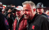 Nebraska football coach Matt Rhule (right) and Huskers AD Troy Dannen (left)