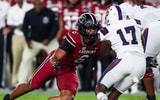 Sep 6, 2025; Columbia, South Carolina, USA; South Carolina Gamecocks linebacker Dylan Stewart (6) brings down South Carolina State Bulldogs running back KZ Adams (17) in the first quarter at Williams-Brice Stadium. Mandatory Credit: Jeff Blake-Imagn Images