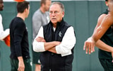 Michigan State's coach Tom Izzo watches during the first day of basketball practice on Monday, Sept. 22, 2025, at the Breslin Center in East Lansing. - Nick King, USA TODAY Sports