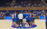 Duke basketball team practice huddle