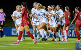 Kentucky defender Katherine Truitt celebrates a goal vs. Alabama, via Crawford Ifland, KSR