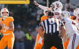 Brianna Paciorka/News Sentinel / USA TODAY NETWORK via Imagn Images | Tennessee quarterback Joey Aguilar (6) looks to pass during a college football game between Tennessee and Mississippi State at Davis Wade Stadium in Starkville, Miss., on Sept. 27, 2025.