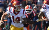 USC Trojans quarterback Jayden Maiava (14) scrambles with the ball during the second half against the Illinois Fighting Illini at Memorial Stadium