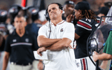 South Caorlina head coach Shane Beamer during a game against Kentucky, via Jeff Blake-Imagn Images