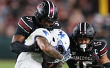 South Carolina football players Peyton Williams and Brandon Cisse vs. Kentucky on Sept. 27, 2025 (C.J. Driggers | GamecockCentral.com)