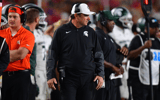 Michigan State Spartans head coach Jonathan Smith watches game action against the Southern California Trojans during the second half at the Los Angeles Memorial Coliseum. - Gary A. Vasquez, USA TODAY Sports