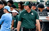 Michigan State's head coach Jonathan Smith looks on from the sideline during the second quarter in the game against Youngstown State on Saturday, Sept. 13, 2025, at Spartan Stadium in East Lansing. - Nick King, USA TODAY Sports