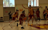 The USC Trojans' basketball team during a preseason practice