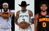 2025 Media Day photos of Anthony Davis (left), Keldon Johnson (middle), and Jacob Toppin via Imagn Images