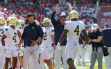 Notre Dame coach Ja'Juan Seider and RB Jeremiyah Love