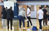 Mark Pope at OKC Thunder practice | via X/Twitter: @CAlmanza1007