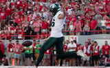 Michigan State Spartans punter Ryan Eckley (96) punts from his own end zone during the game against Nebraska at Memorial Stadium. - Kylie Graham, USA TODAY Sports