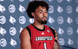 Oct 10, 2024; Charlotte, NC, USA; Louisville player J'Vonne Hadley answers questions from the media at The Hilton Charlotte Uptown. Mandatory Credit: Jim Dedmon-Imagn Images