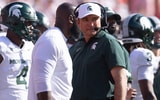 Michigan State Spartans Head Coach Jonathan Smith during the first half of the game against Nebraska at Memorial Stadium. - Kylie Graham, USA TODAY Sports