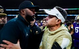 Michigan HC Sherrone Moore, Washington HC Jedd Fisch © Joe Nicholson-Imagn Images