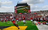 Nebraska football WR Nyziah Hunter scores one of his two TDs in a 34-31 win over Maryland