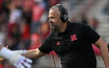 Nebraska football coach Matt Rhule during the Huskers' 34-31 win over Maryland