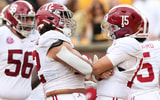 Alabama OL Parker Brailsford and QB Ty Simpson