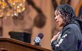 South Carolina Gamecocks head coach Dawn Staley talks with the media during SEC Media Days at Grand Bohemian Hotel. Mandatory Credit: Vasha Hunt-Imagn Images