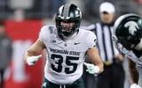 Michigan State Spartans linebacker Sam Edwards (35) during the second half against the Ohio State Buckeyes at Ohio Stadium. - Joseph Maiorana, USA TODAY Sports