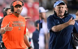 Virginia HC Tony Elliott, North Carolina HC Bill Belichick