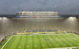 A rainy Notre Dame stadium ahead of the Fighting Irish hosting the USC Trojans