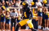 Michigan Wolverines football wide receiver Andrew Marsh scored a 22-yard touchdown against Washington. (Photo by Junfu Han / USA TODAY NETWORK via Imagn Images)