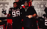 Ayden Johnson with Texas Tech DL coach Zarnell Fitch