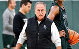 Michigan State's coach Tom Izzo looks on during the first day of basketball practice on Monday, Sept. 22, 2025, at the Breslin Center in East Lansing. - Nick King, USA TODAY Sports