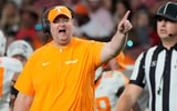 Oct 18, 2025; Tuscaloosa, Alabama, USA; Tennessee Volunteers head coach Josh Heupel reacts in the second quarter against the Alabama Crimson Tide at Saban Field at Bryant-Denny Stadium. Mandatory Credit: Gary Cosby-USA TODAY Network via Imagn Images