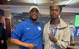 Dre Otey with Kentucky defensive backs coach Chris Collins (Photo provided by Dre Otey)