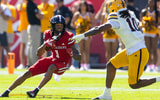 Oct 18, 2025; Tempe, Arizona, USA; Texas Tech Red Raiders wide receiver Reggie Virgil (1) against the Arizona State Sun Devils at Mountain America Stadium.