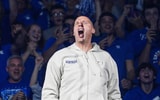Kentucky Wildcats head coach Mark Pope being introduced at the 2025 Big Blue Madness at Rupp Arena in Lexington, Kentucky Saturday, Oct. 11, 2025. © Matt Stone/The Courier Journal / USA TODAY NETWORK via Imagn Images